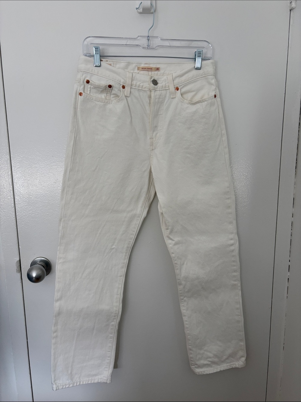 Levi's White Wedgie Straight Jeans